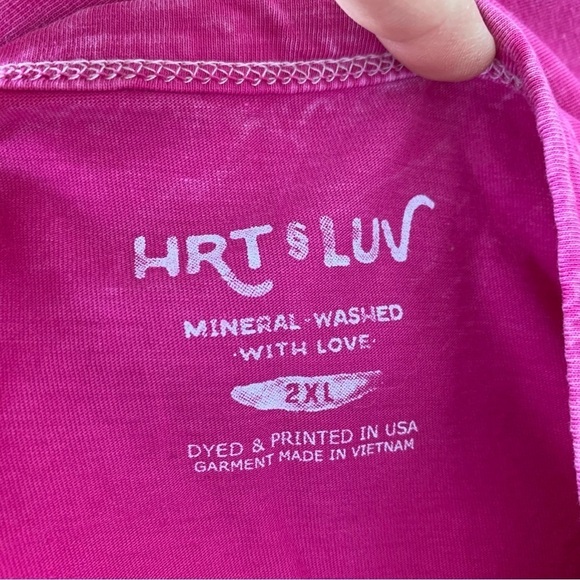 HRT & LUV Mineral Washed Tee Shirt Dress Freebird 2XL Pink Knee Length - Picture 11 of 14